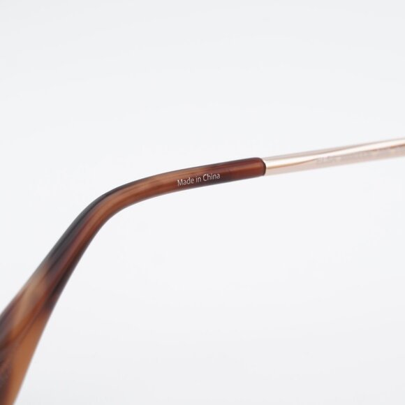 Max Mara Elsa MM0006 28E Sunglasses Rose Gold Geometric Frame, Brown Lenses main image 9